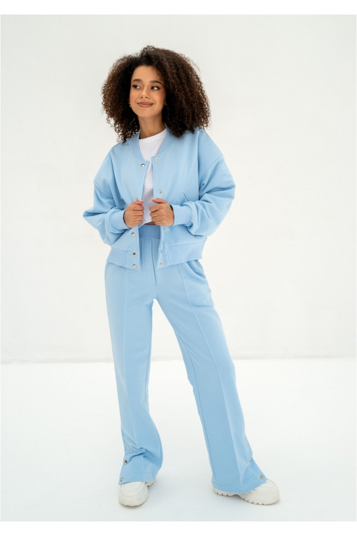 Klubs - zilas sporta bikses ar pogu