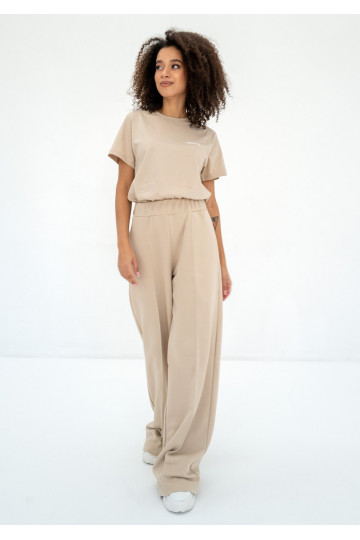 Costa - Sand beige wide sweatpants 2