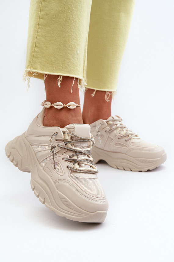 Sneakers modeļa apavi smilšu krāsas Relissa