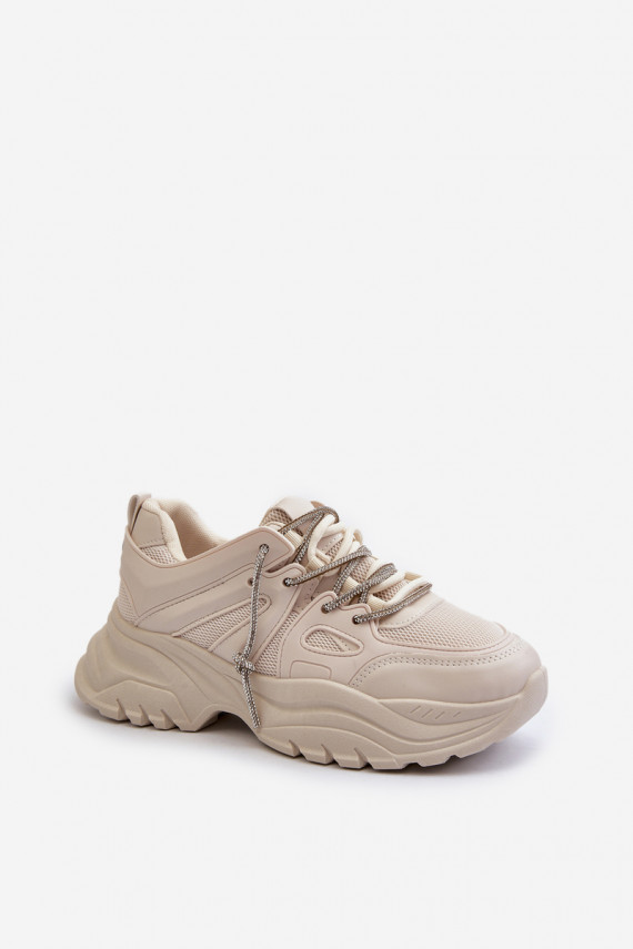 Sneakers modeļa apavi smilšu krāsas Relissa