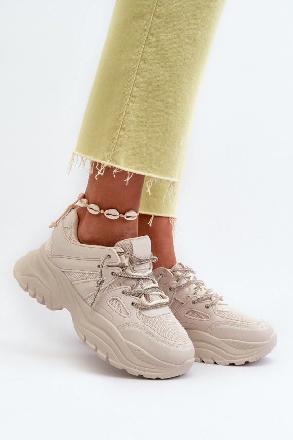 Sneakers modeļa apavi smilšu krāsas Relissa