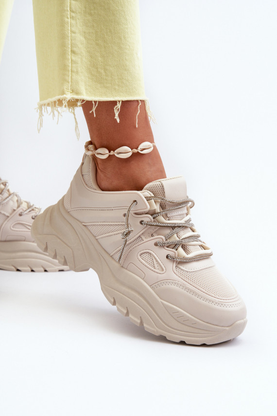 Sneakers modeļa apavi smilšu krāsas Relissa