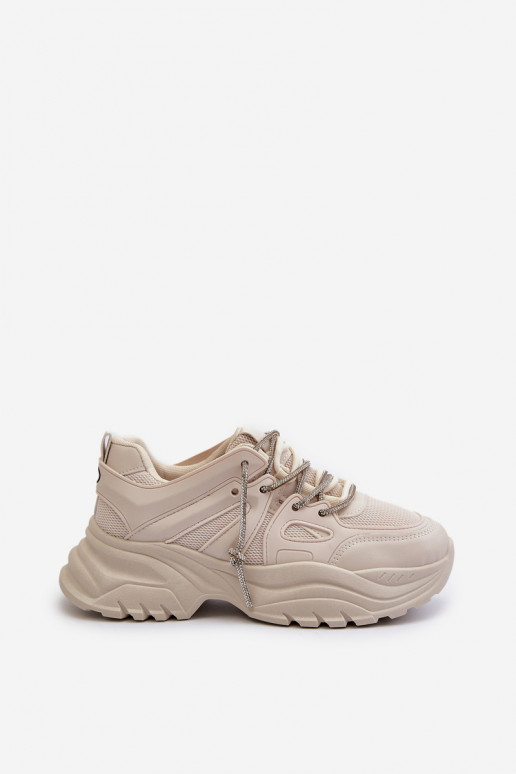 Sneakers modeļa apavi smilšu krāsas Relissa