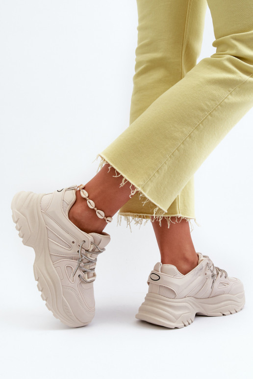 Sneakers modeļa apavi smilšu krāsas Relissa