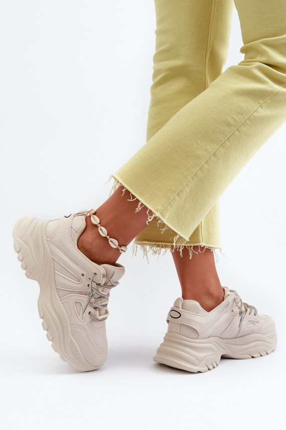 Sneakers modeļa apavi smilšu krāsas Relissa