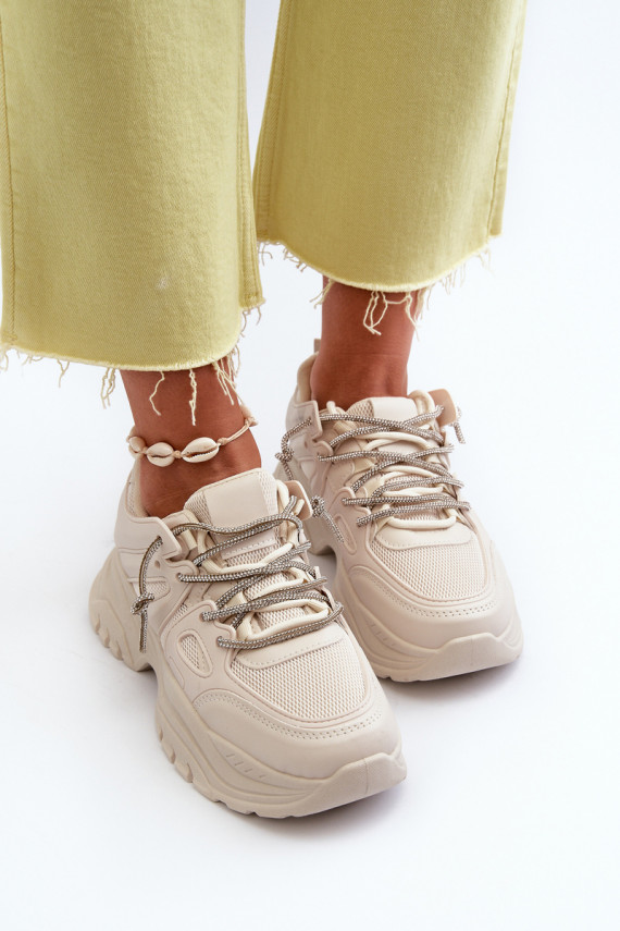 Sneakers modeļa apavi smilšu krāsas Relissa