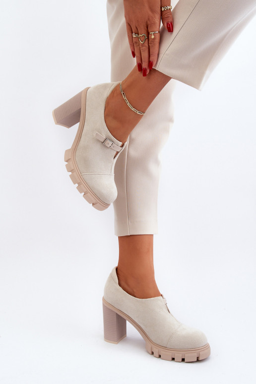   apavi ar papēdi  Ziloņkaula krāsas Tauina