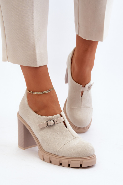   apavi ar papēdi  Ziloņkaula krāsas Tauina