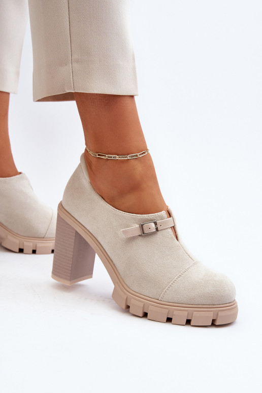   apavi ar papēdi  Ziloņkaula krāsas Tauina