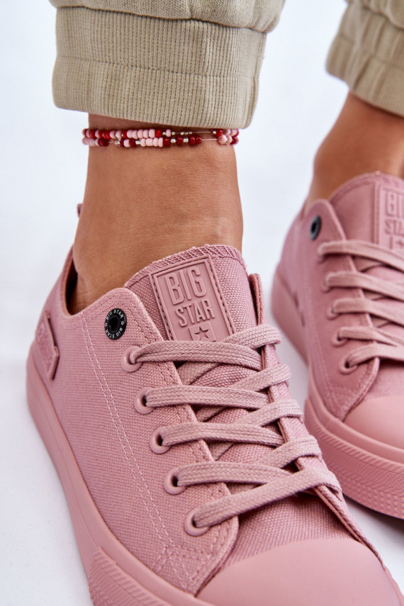   Klasiska modeļa sporta apavi ar līdzenu zoli Big Star LL274027 Rozā krāsas