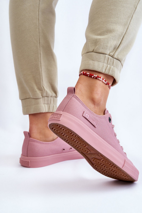  Klasiska modeļa sporta apavi ar līdzenu zoli Big Star LL274027 Rozā krāsas