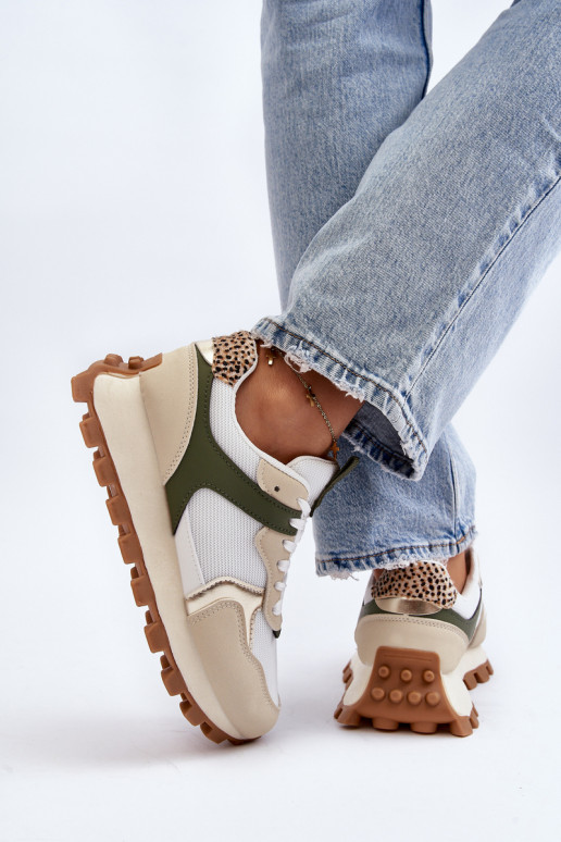 Sneakers modeļa apavi sporta apavi   smilšu krāsas-Zaļas krāsas Ralita Sneakers modeļa apavi sporta apavi   smilšu krāsas-Zaļas krāsas Ralita