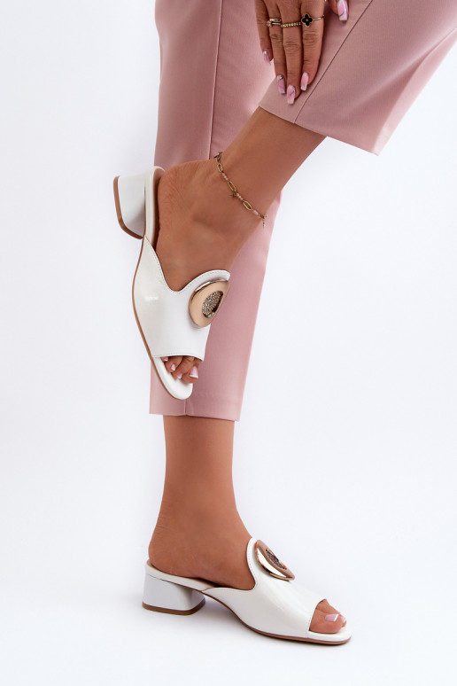 Eleganta stila Laque sieviešu čības   baltas krāsas Uzimila