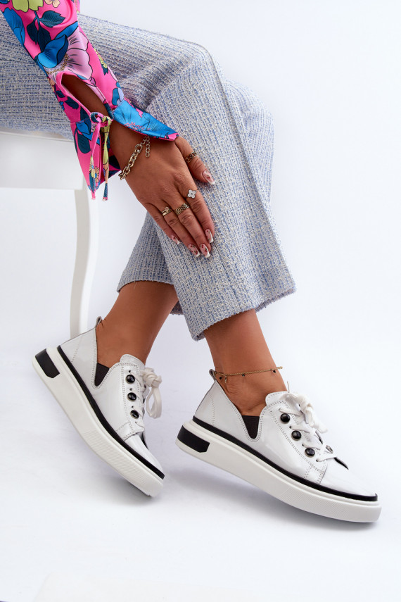 Laque Sneakers modeļa apavi     D&A LR535 baltas krāsas