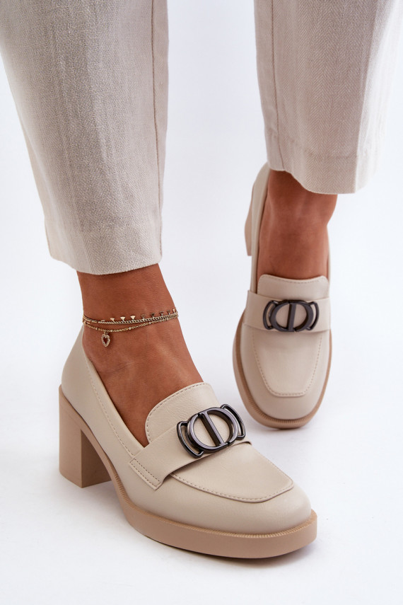 apavi   ar papēdi ar ornamentiem smilšu krāsas Nedarea