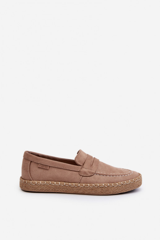Smilšu krāsas mākslīgā zamšas espadrilles Big Star