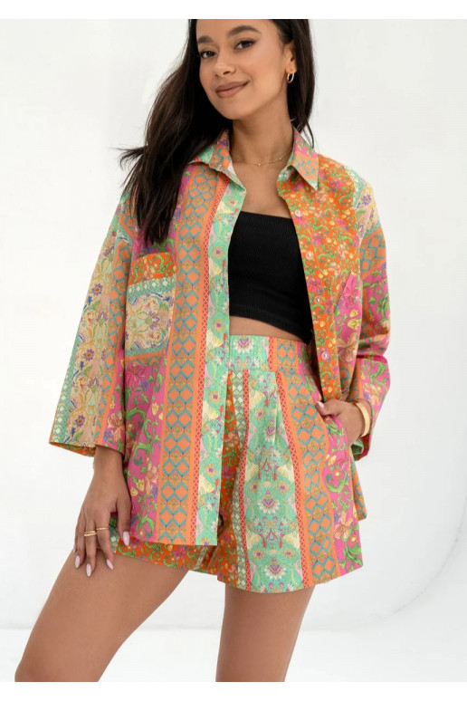 Suri - Pink floral boho oversize shirt Suri - Pink floral boho oversize shirt