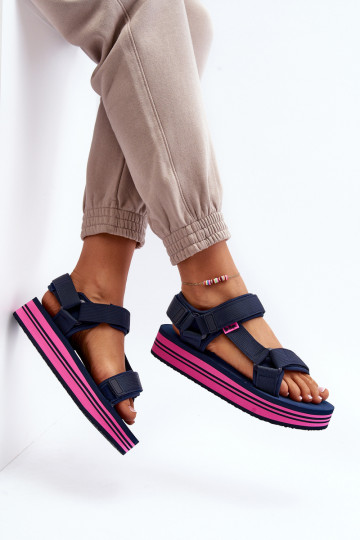 Sieviešu basenes ar platformu Lee Cooper LCW-24-05-2754L tumši zilas krāsas 2