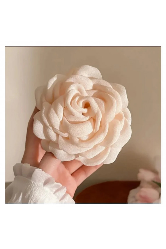 Matu sprādze duża klamra XL  róża krēmkrāsa 9cm