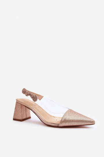 Eleganta stila Kurpes Apavi ar spicu purngalu D&A MR91292-1 champagne 2