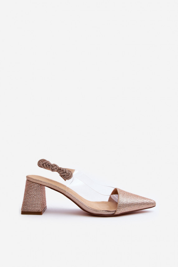 Eleganta stila Kurpes Apavi ar spicu purngalu D&A MR91292-1 champagne