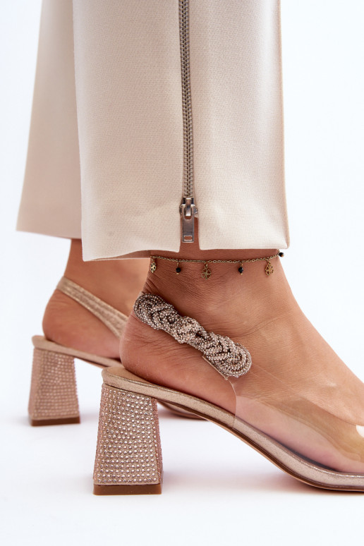 Eleganta stila Kurpes Apavi ar spicu purngalu D&A MR91292-1 champagne