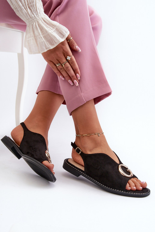 Eleganta stila Sieviešu basenes ar ornamentiem owe S.Barski KV27-058 melnas krāsas Eleganta stila Sieviešu basenes ar ornamentiem owe S.Barski KV27-058 melnas krāsas