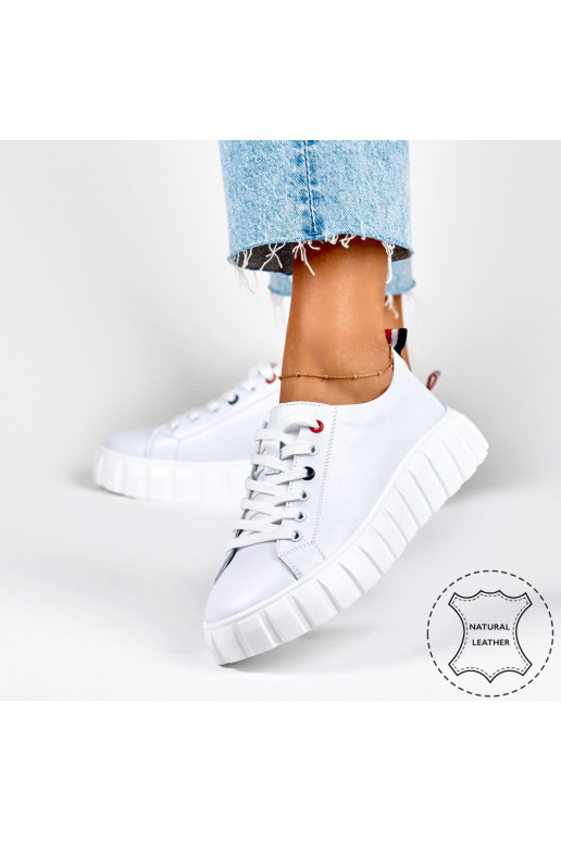 Sieviešu balti ādas apavi