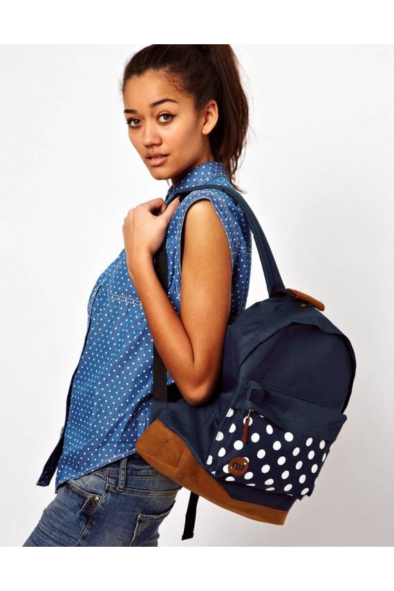Oriģināla moderna Mi Pac mugursoma "Polka Navy"