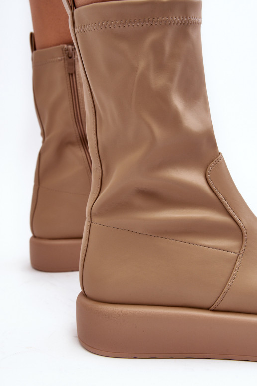 Sieviešu puszābaki ar platformu Ekoāda smilšu krāsas Algedi   Sieviešu puszābaki ar platformu Ekoāda smilšu krāsas Algedi