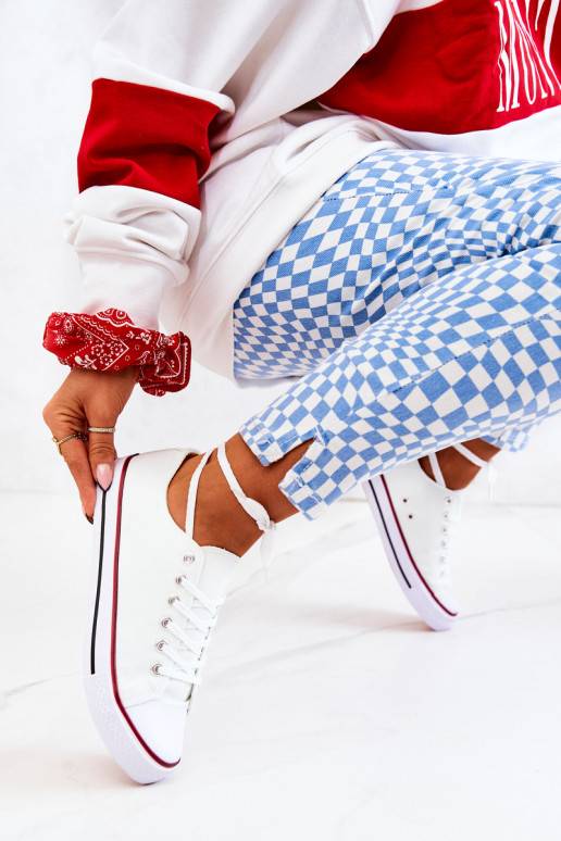   Klasiska modeļa brīvā laika apavi baltas krāsas Z sarkanas krāsasm em 