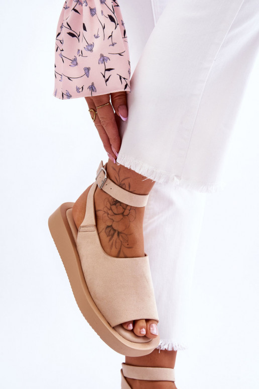 Ērtas sieviešu basenes ar platformu smilšu krāsas Rubie Ērtas sieviešu basenes ar platformu smilšu krāsas Rubie