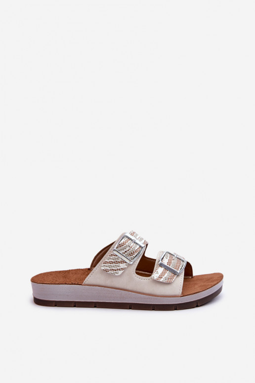 Ērtas sieviešu čības ar sprādzēm Inblu CP000045 smilšu krāsas