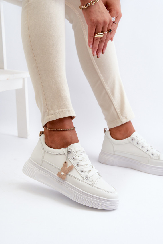 brīvā laika apavi sporta apavi   ar platformu ar ornamentiem baltas krāsas Vinceza 13613