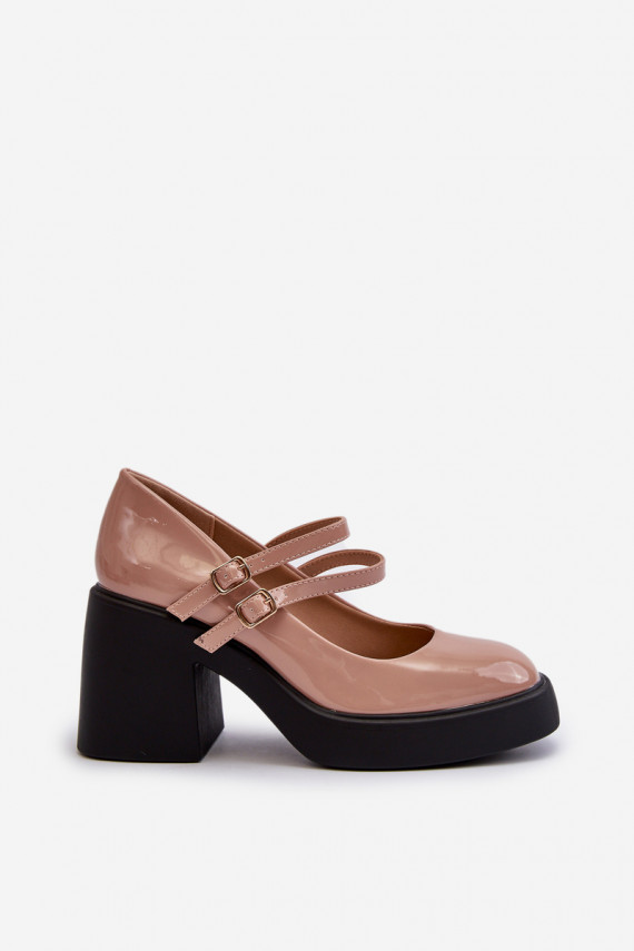 Kurpes plats papēdis Laque smilšu krāsas Halmina