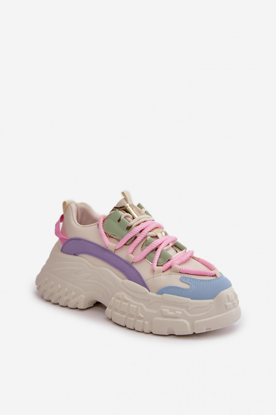 Sneakers modeļa apavi Sievišķīgs ar modernām masīvām zolēm Dažādu krāsu Nevela