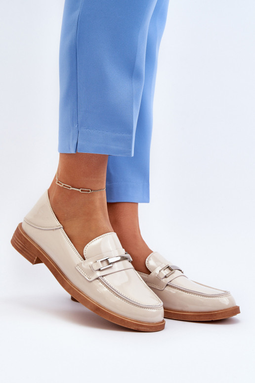 sieviešu mokasīni Laque smilšu krāsas Nurea