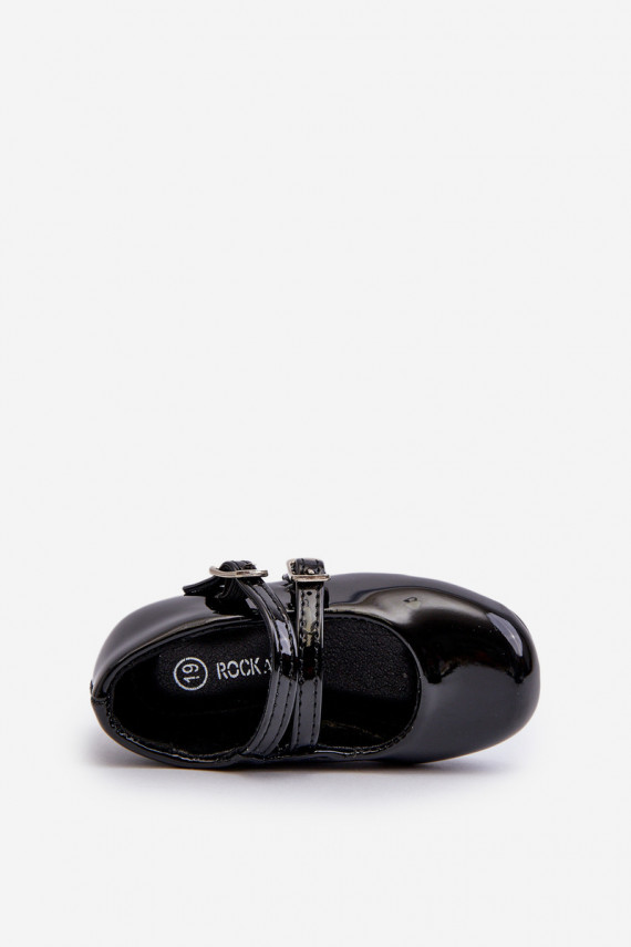 Laque balerīnas   Bērnu apavi ar siksniņām melnas krāsas Margenis