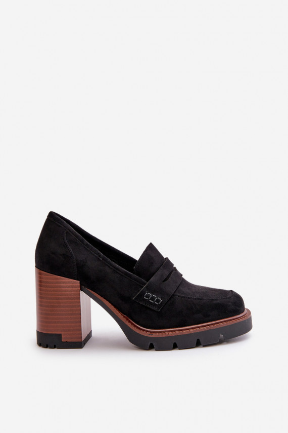 Sieviešu augstpapēžu kurpes no Eko ādas Suede Black Vinceza