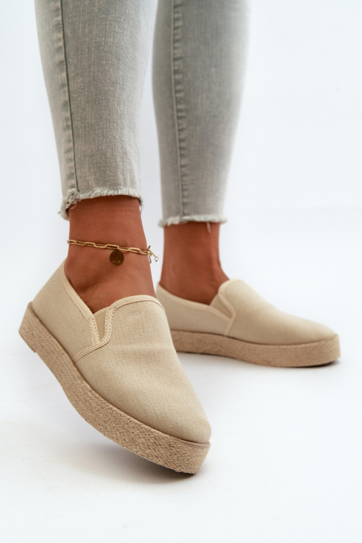 Espadrilles ar platformu smilškrāsas krāsā Naloenma