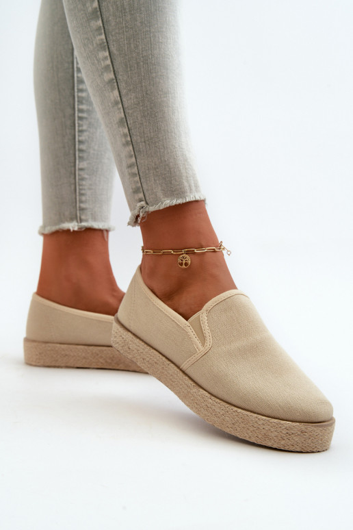Espadrilles ar platformu smilškrāsas krāsā Naloenma