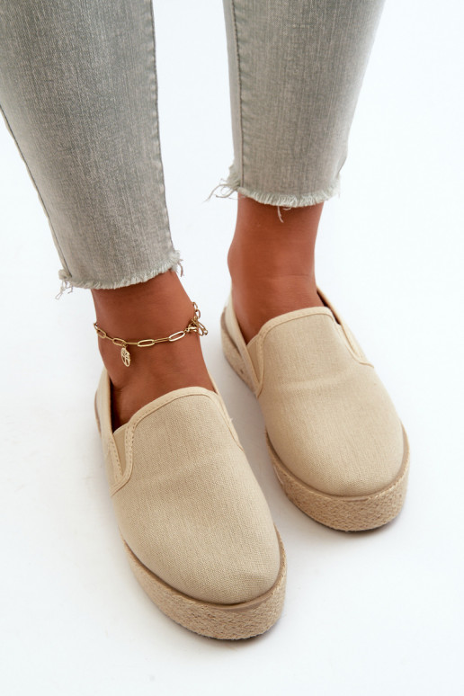 Espadrilles ar platformu smilškrāsas krāsā Naloenma
