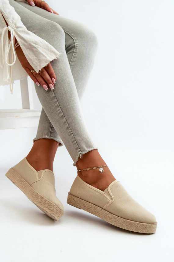 Espadrilles ar platformu smilškrāsas krāsā Naloenma