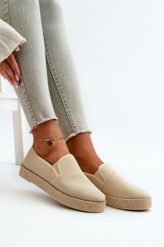 Espadrilles ar platformu smilškrāsas krāsā Naloenma
