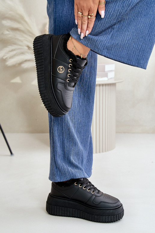 Sneakers modeļa apavi sporta apavi Sievišķīgs siltināti ar modernām masīvām zolēm melnas krāsas Verissha Sneakers modeļa apavi sporta apavi Sievišķīgs siltināti ar modernām masīvām zolēm melnas krāsas Verissha