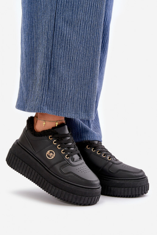 Sneakers modeļa apavi sporta apavi Sievišķīgs siltināti ar modernām masīvām zolēm melnas krāsas Verissha Sneakers modeļa apavi sporta apavi Sievišķīgs siltināti ar modernām masīvām zolēm melnas krāsas Verissha