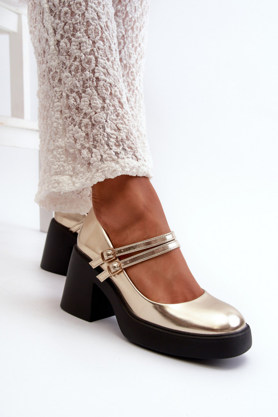 Eko Āda Kurpes plats papēdis Zelta krāsas Halmina