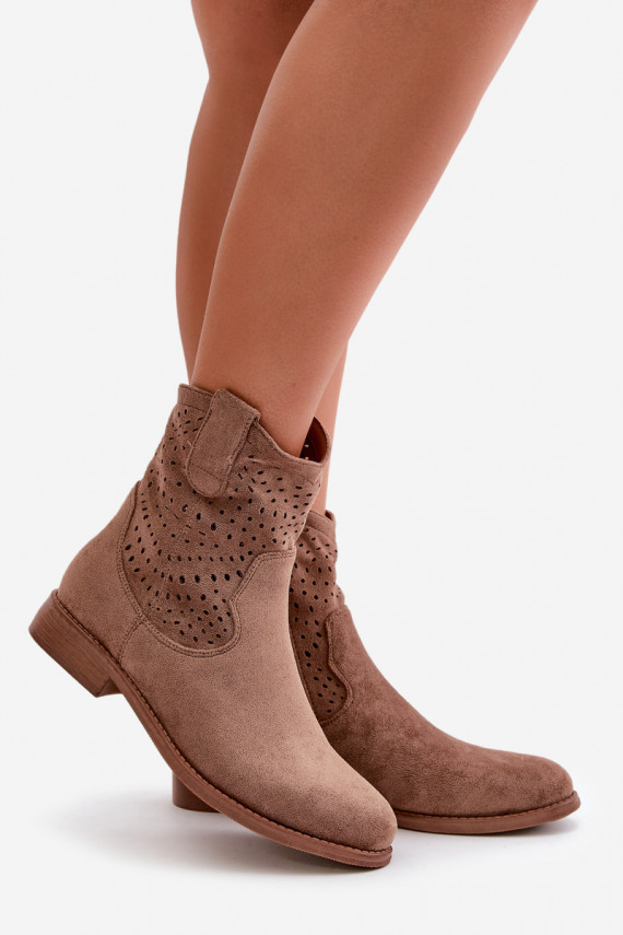 Sievišķīgs Zābaki ar platiem papēžiem brūnas krāsas S.Barski HY42-135