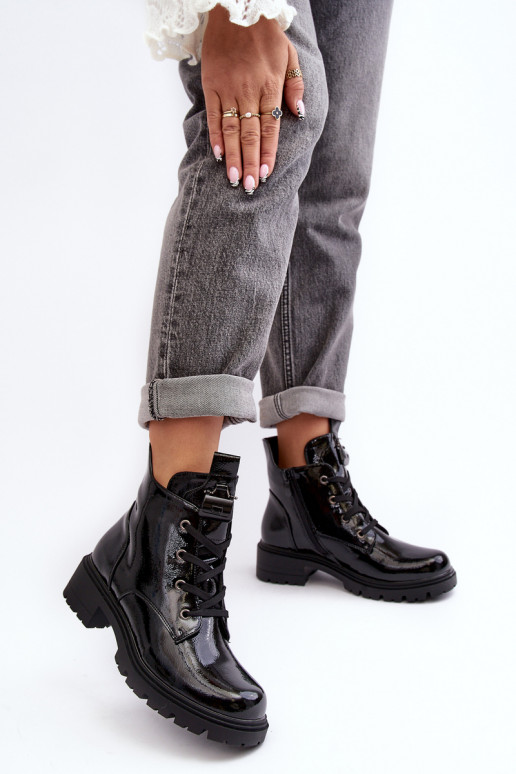 Laque Sieviešu puszābaki ar rāvējslēdzējiem S.Barski HY93-91 melnas krāsas