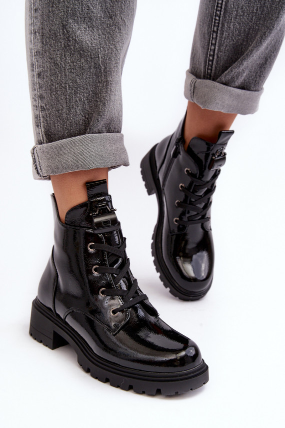 Laque Sieviešu puszābaki ar rāvējslēdzējiem S.Barski HY93-91 melnas krāsas